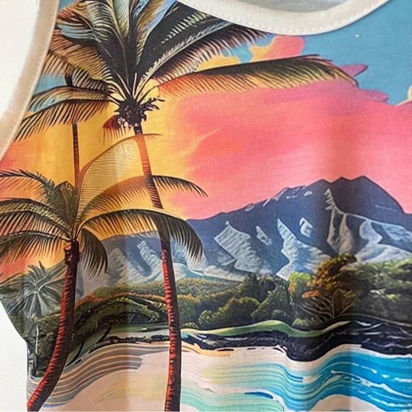 Beach Pullover Summer Dress with Drawstring Tie Up and Adjustable Straps Size M - Picture 16 of 17